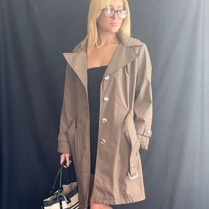 Brown Calvin Klein Trench Rain Jacket